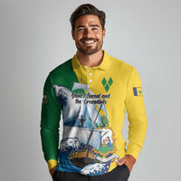 Personalized Saint Vincent and the Grenadines Sailing Long Sleeve Polo Shirt Caribbean Sailing