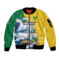 Personalized Saint Vincent and the Grenadines Sailing Sleeve Zip Bomber Jacket Caribbean Sailing
