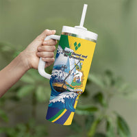 Personalized Saint Vincent and the Grenadines Sailing Tumbler With Handle Caribbean Sailing