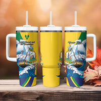 Personalized Saint Vincent and the Grenadines Sailing Tumbler With Handle Caribbean Sailing