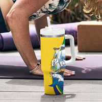 Personalized Saint Vincent and the Grenadines Sailing Tumbler With Handle Caribbean Sailing