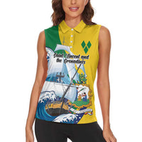 Personalized Saint Vincent and the Grenadines Sailing Women Sleeveless Polo Shirt Caribbean Sailing