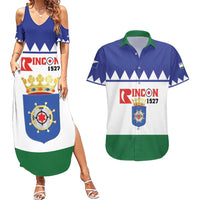Personalised Bonaire Rincon Couples Matching Summer Maxi Dress and Hawaiian Shirt Flag Stylized