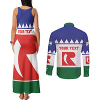 Personalised Bonaire Rincon Couples Matching Tank Maxi Dress and Long Sleeve Button Shirt Flag Stylized
