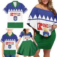 Personalised Bonaire Rincon Family Matching Off Shoulder Short Dress and Hawaiian Shirt Flag Stylized