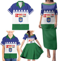 Personalised Bonaire Rincon Family Matching Puletasi and Hawaiian Shirt Flag Stylized