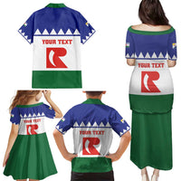 Personalised Bonaire Rincon Family Matching Puletasi and Hawaiian Shirt Flag Stylized
