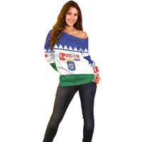 Personalised Bonaire Rincon Off Shoulder Sweater Flag Stylized