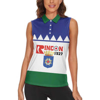 Personalised Bonaire Rincon Women Sleeveless Polo Shirt Flag Stylized