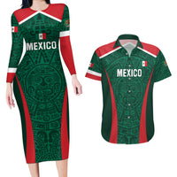 Personalized Mexico 2024 Football Couples Matching Long Sleeve Bodycon Dress and Hawaiian Shirt El Tri Go Champion - Wonder Print Shop