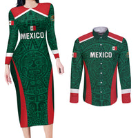 Personalized Mexico 2024 Football Couples Matching Long Sleeve Bodycon Dress and Long Sleeve Button Shirt El Tri Go Champion - Wonder Print Shop