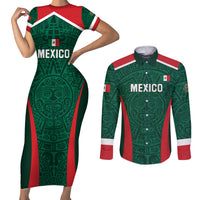 Personalized Mexico 2024 Football Couples Matching Short Sleeve Bodycon Dress and Long Sleeve Button Shirt El Tri Go Champion - Wonder Print Shop