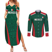 Personalized Mexico 2024 Football Couples Matching Summer Maxi Dress and Long Sleeve Button Shirt El Tri Go Champion - Wonder Print Shop