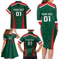 Personalized Mexico 2024 Football Family Matching Long Sleeve Bodycon Dress and Hawaiian Shirt El Tri Go Champion - Wonder Print Shop