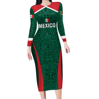 Personalized Mexico 2024 Football Family Matching Long Sleeve Bodycon Dress and Hawaiian Shirt El Tri Go Champion - Wonder Print Shop