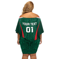 Personalized Mexico 2024 Football Family Matching Off Shoulder Short Dress and Hawaiian Shirt El Tri Go Champion - Wonder Print Shop