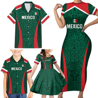 Personalized Mexico 2024 Football Family Matching Short Sleeve Bodycon Dress and Hawaiian Shirt El Tri Go Champion - Wonder Print Shop