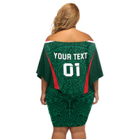Personalized Mexico 2024 Football Off Shoulder Short Dress El Tri Go Champion - Wonder Print Shop