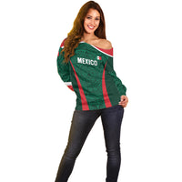 Personalized Mexico 2024 Football Off Shoulder Sweater El Tri Go Champion - Wonder Print Shop