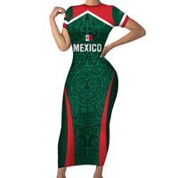Personalized Mexico 2024 Football Short Sleeve Bodycon Dress El Tri Go Champion - Wonder Print Shop