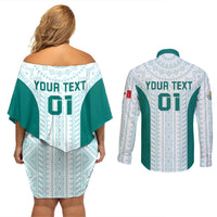 Personalized Mexico 2024 Football Couples Matching Off Shoulder Short Dress and Long Sleeve Button Shirt El Tri Special Version - Wonder Print Shop