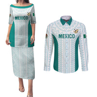 Personalized Mexico 2024 Football Couples Matching Puletasi and Long Sleeve Button Shirt El Tri Special Version - Wonder Print Shop