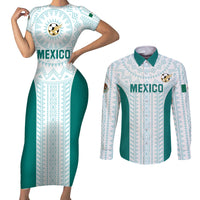 Personalized Mexico 2024 Football Couples Matching Short Sleeve Bodycon Dress and Long Sleeve Button Shirt El Tri Special Version - Wonder Print Shop