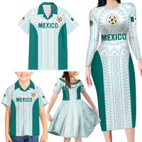 Personalized Mexico 2024 Football Family Matching Long Sleeve Bodycon Dress and Hawaiian Shirt El Tri Special Version - Wonder Print Shop