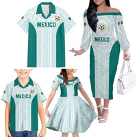 Personalized Mexico 2024 Football Family Matching Off The Shoulder Long Sleeve Dress and Hawaiian Shirt El Tri Special Version - Wonder Print Shop