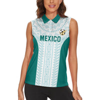 Personalized Mexico 2024 Football Women Sleeveless Polo Shirt El Tri Special Version - Wonder Print Shop