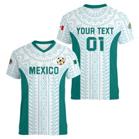 Personalized Mexico 2024 Football Women V-Neck T-Shirt El Tri Special Version - Wonder Print Shop