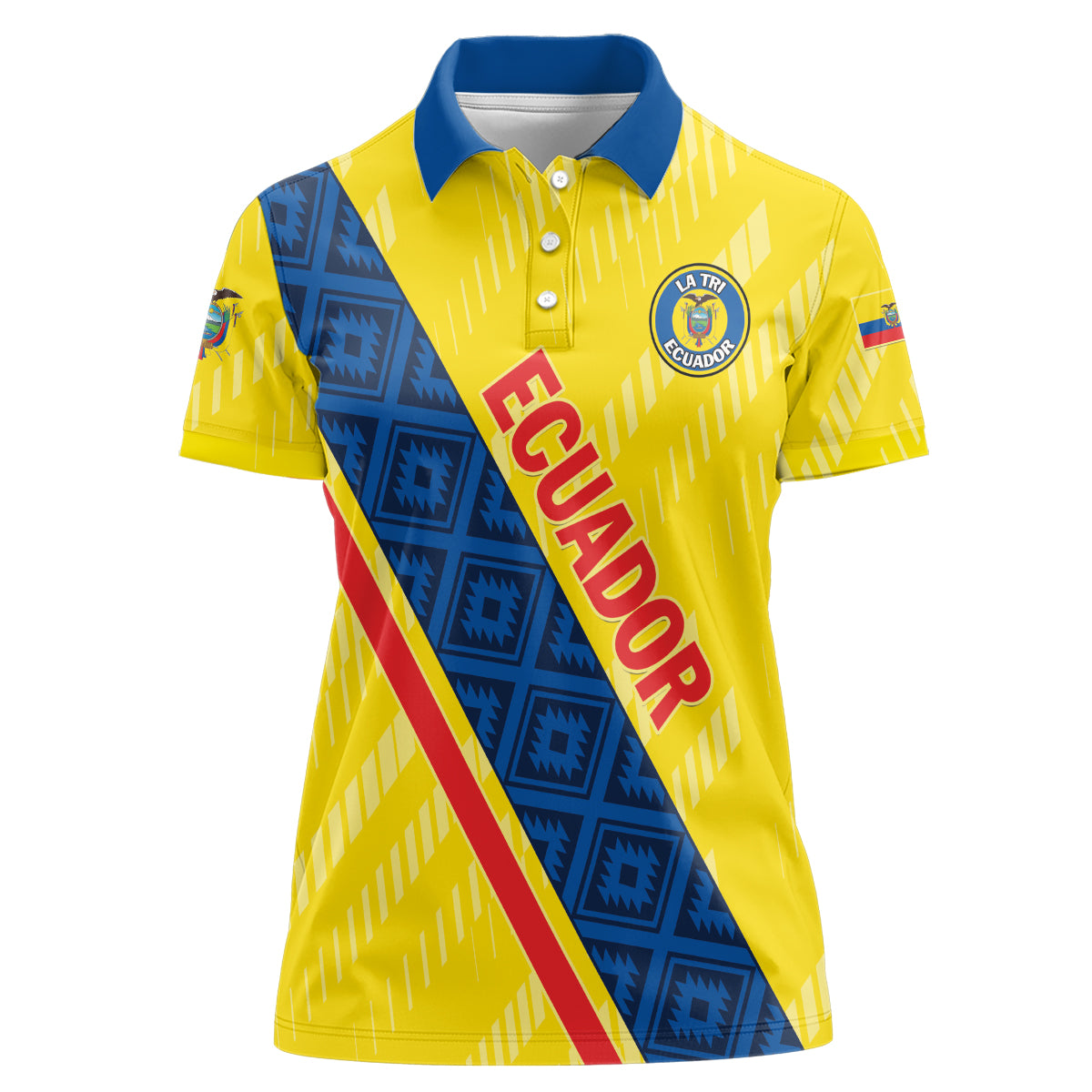 Personalized Ecuador 2024 Football Women Polo Shirt Come On La Tri