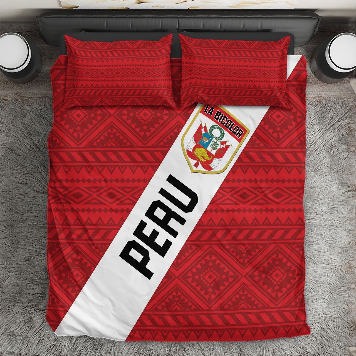 Peru 2024 Football Bedding Set Come On La Bicolor