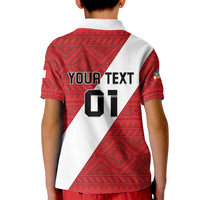 Personalized Peru 2024 Football Kid Polo Shirt Come On La Bicolor - Wonder Print Shop