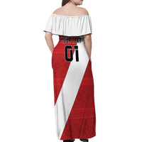 Personalized Peru 2024 Football Off Shoulder Maxi Dress Come On La Bicolor - Wonder Print Shop