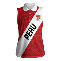 Personalized Peru 2024 Football Women Sleeveless Polo Shirt Come On La Bicolor - Wonder Print Shop