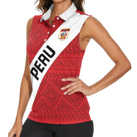 Personalized Peru 2024 Football Women Sleeveless Polo Shirt Come On La Bicolor - Wonder Print Shop