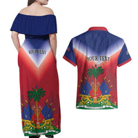 Personalized Haiti 509 Couples Matching Off Shoulder Maxi Dress and Hawaiian Shirt Repiblik d Ayiti