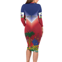 Personalized Haiti 509 Family Matching Long Sleeve Bodycon Dress and Hawaiian Shirt Repiblik d Ayiti