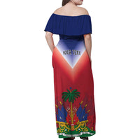 Personalized Haiti 509 Family Matching Off Shoulder Maxi Dress and Hawaiian Shirt Repiblik d Ayiti