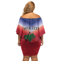Personalized Haiti 509 Family Matching Off Shoulder Short Dress and Hawaiian Shirt Repiblik d Ayiti