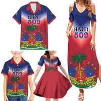 Personalized Haiti 509 Family Matching Summer Maxi Dress and Hawaiian Shirt Repiblik d Ayiti