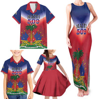 Personalized Haiti 509 Family Matching Tank Maxi Dress and Hawaiian Shirt Repiblik d Ayiti