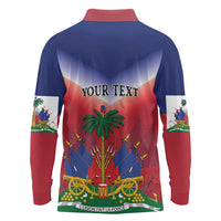 Personalized Haiti 509 Long Sleeve Polo Shirt Repiblik d Ayiti
