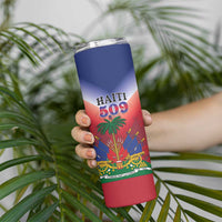 Personalized Haiti 509 Skinny Tumbler Repiblik d Ayiti