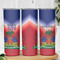 Personalized Haiti 509 Skinny Tumbler Repiblik d Ayiti