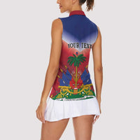 Personalized Haiti 509 Women Sleeveless Polo Shirt Repiblik d Ayiti