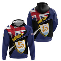 Personalised Anguilla Hoodie Strength and Endurance Grunge