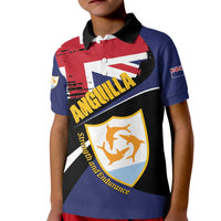 Personalised Anguilla Kid Polo Shirt Strength and Endurance Grunge