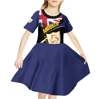 Personalised Anguilla Kid Short Sleeve Dress Strength and Endurance Grunge